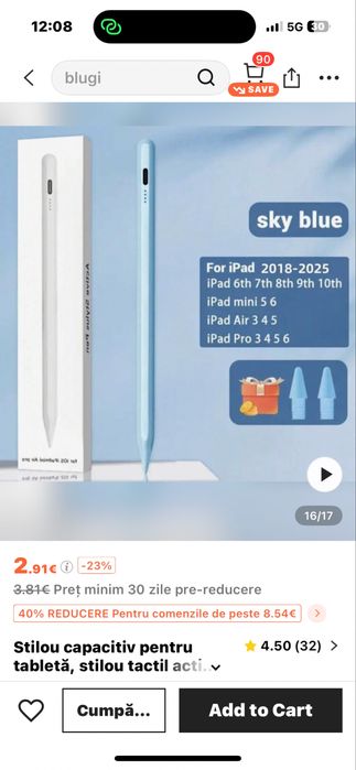 Stilou touch pentru tableta