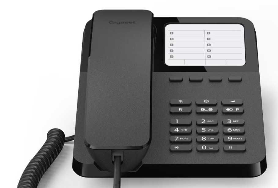 Аналогов стационарен телефон Gigaset Desk 400, черен