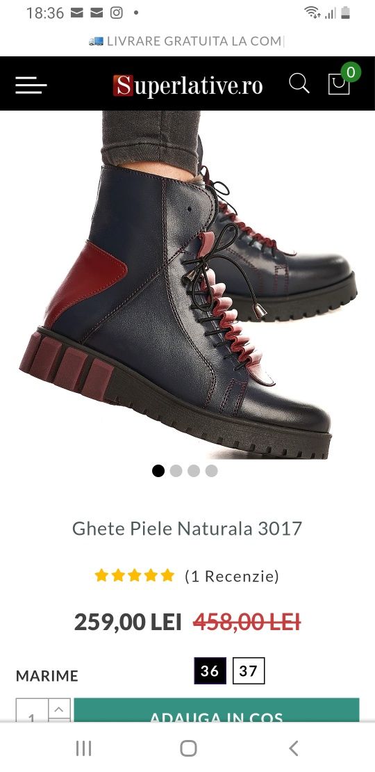 Ghete piele naturala marimea 38