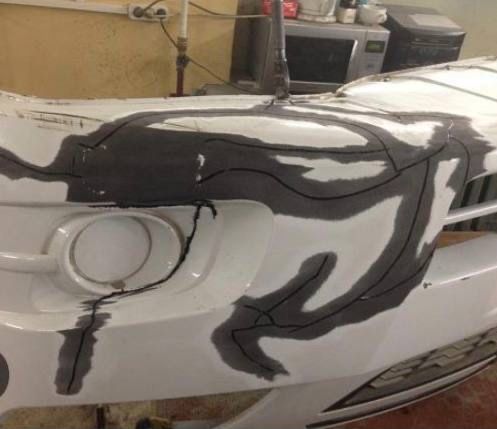 Бамфер фары ремонт пластмас