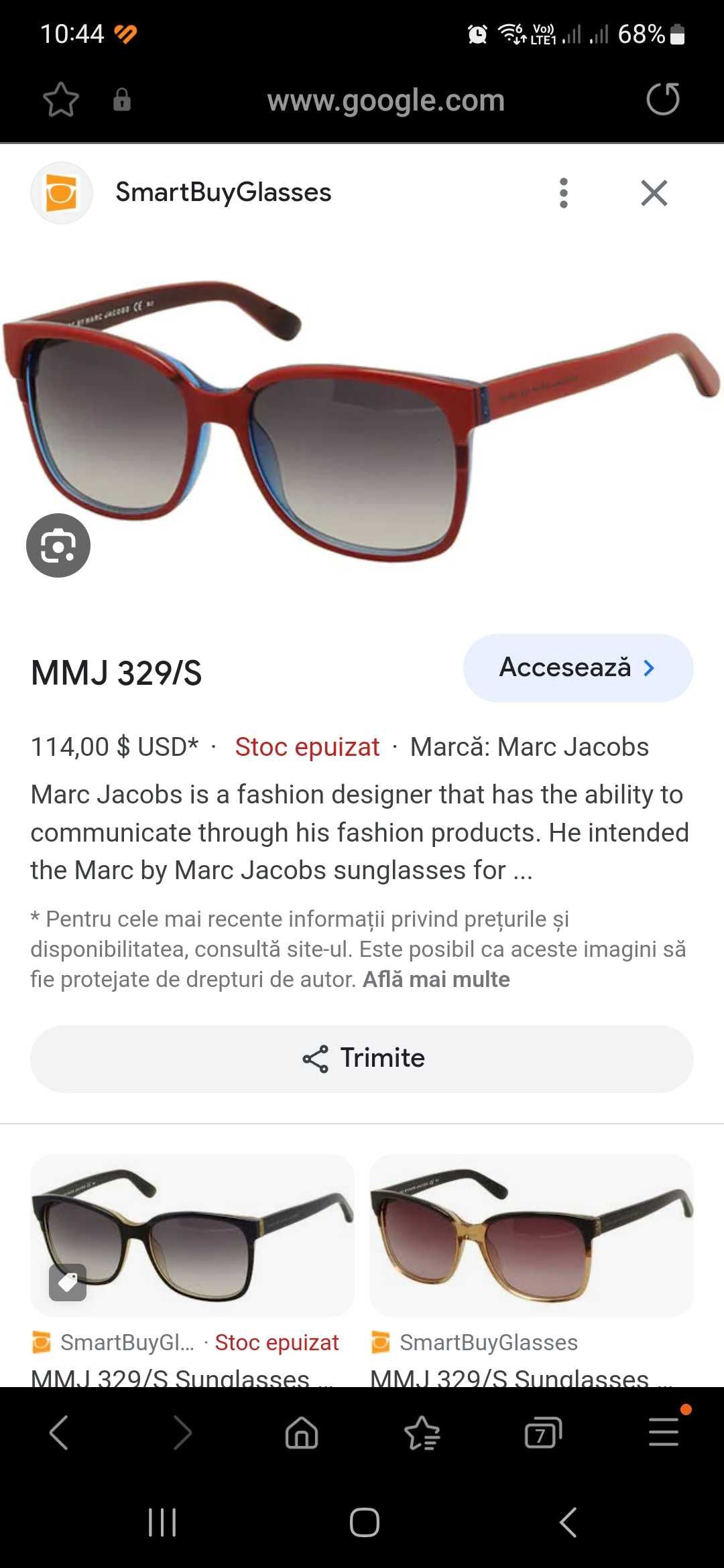 Ochelari Soare Marc Jacobs MMJ 329