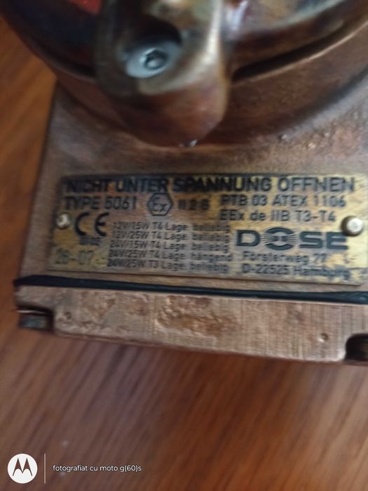 Lampa si comutator ATEX