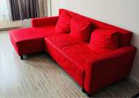 LUGNVIK Диван легло IKEA с шезлонг - Grañón червено - 420 лв.