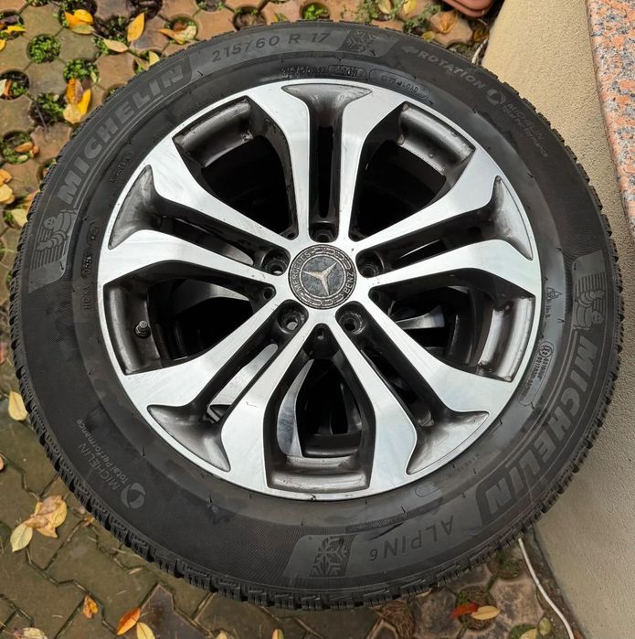 Set roti Mercedes 17, anvelope iarna Michelin 215 60 r17 + jante originale