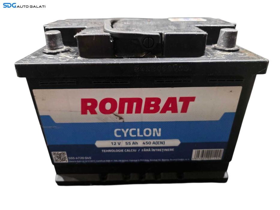 Baterie Acumulator Auto 55Ah 450A 5554720045 Rombat Cyclon Volkswagen Audi Seat Skoda Ford Opel Toyota BMW Mercedes Renault Peugeot Dacia [D0559]