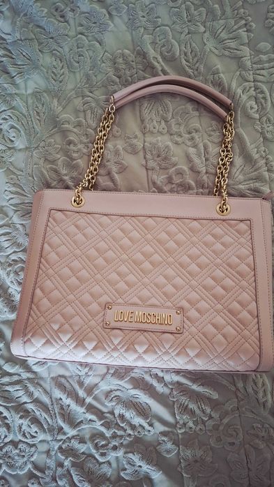 LOVE MOSCHINO Дамска чанта, оригинална, светло розова