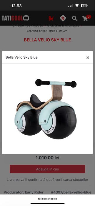 Bicicleta Bella Velio Sky Blue
