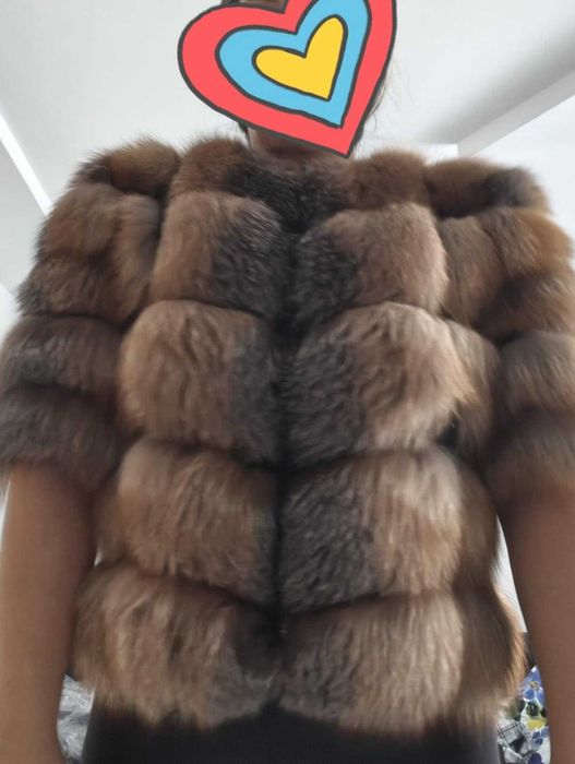 Geaca blana vulpe 2in 1 mărimea M...blana premium!