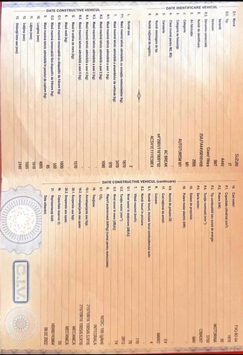 Vand Suzuki Grand Vitara