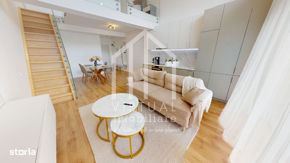 Penthouse 2 camere, 2 bai - mobilat si utilat modern