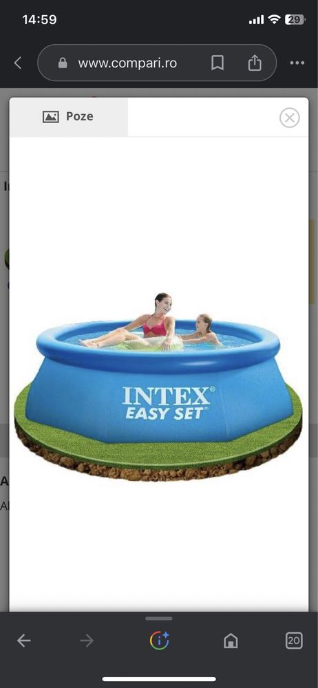 Piscină INTEX Easy Set cu diametru 244cm și înălțimea 76cm. Nouă