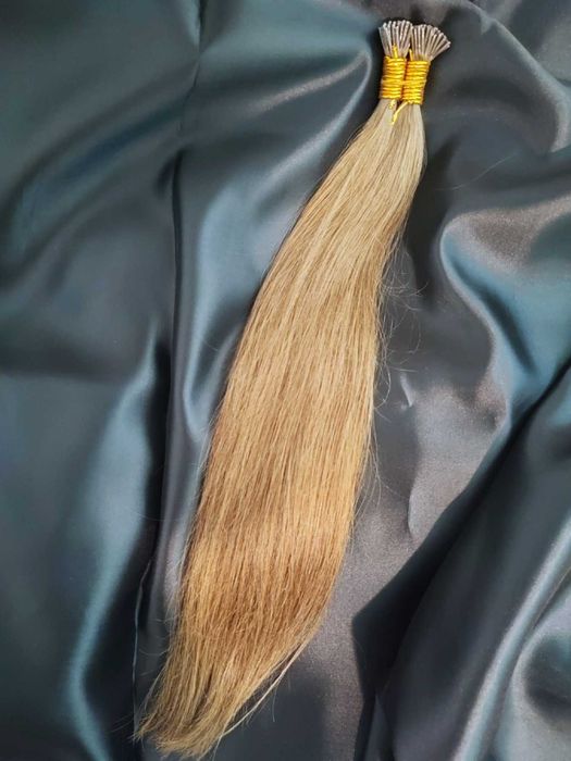 Кератинови кичури от естествена коса, екстеншъни, 100г, 55-65см