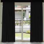 Set 2 draperii, 140x245cm, Catifea 285gr/mp, Negru