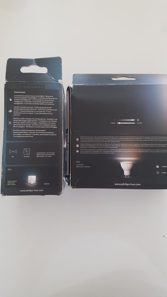 Philips HUE LED Лунички 3x4.3W GU10 White Ambiance + Смарт Бутон HUE