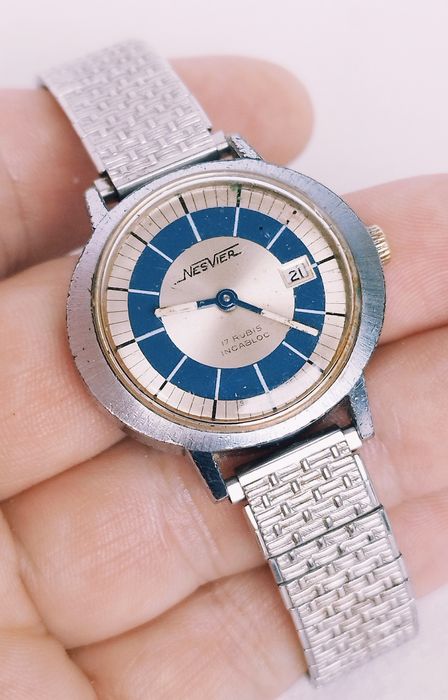 Ceas de dama mecanic Nesvier vintage, 17 rubine Incabloc, nefunctional