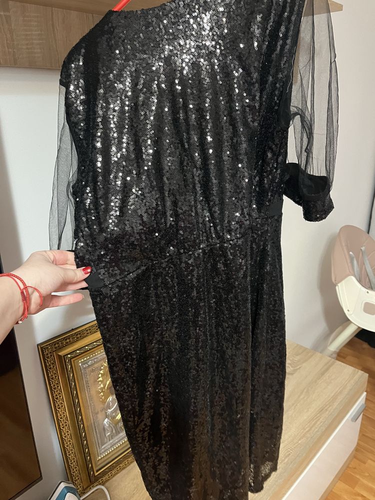Rochie eleganta neagra cu paiete