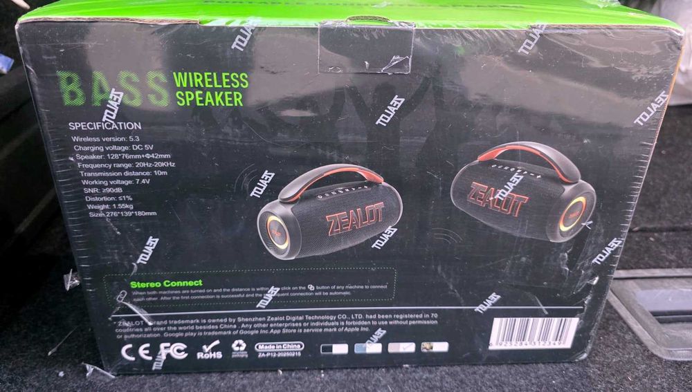 Boxa portabila bluetooth Zealot 60w,sigilata