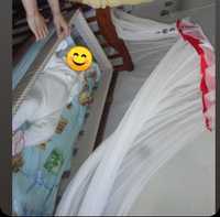 Кроватка с балдахином бортики матрац постель одеяло подушка