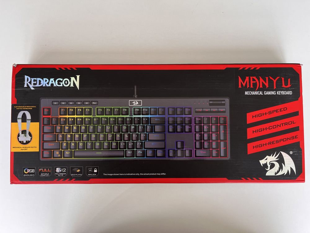 Tastatura gaming Redragon Manyu, switch-uri albastre