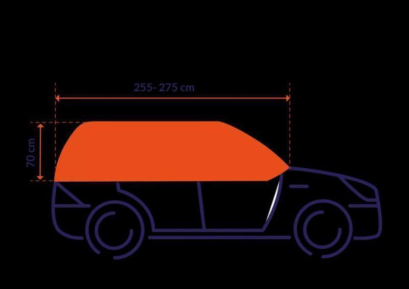 Водоустойчиво покривало за малък автомобил Рамер С-М 255-275cm70cm