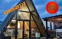 Case modulare pe structura metalica, cabane moderne tip A
