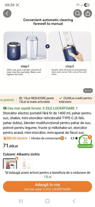 Mixer blender fructe shaker fitness sală bebe reducere 50% !!!