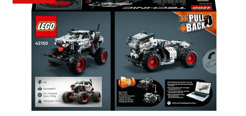 LEGO Technic 2 in 1 Dalmatian Monster Jam Monster Mutt 42150