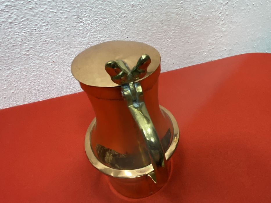 Медна кана с месингова дръжка Англия 1900 1930 декоративна