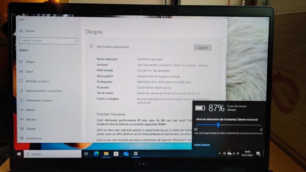 Laptop Dell Latitude 7420_i7 gen 11 vPRO_16GB LPDDR4X_256GB_