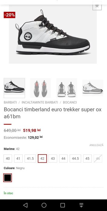 Ghete Timberland mărimea 42