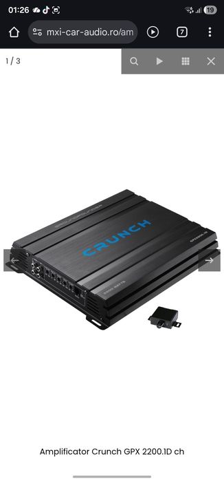 Amplificator auto Crunch GPX 2200.1D ch