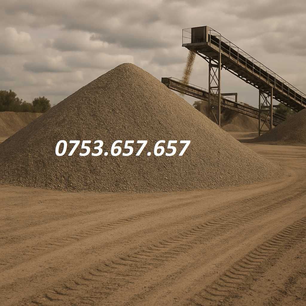 Balast, nisip sort, piatra concasata ciment fier