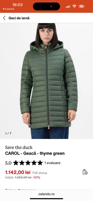 Save the Duck,geacă pt.femei,măr.XS(0)