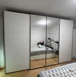 Dressing/Dulap 360/230/62 cm 4 usi culisante alb/oglinda