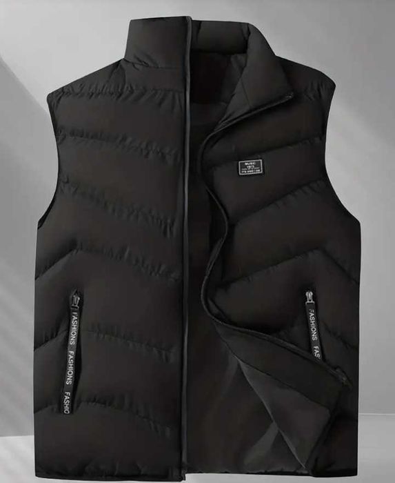 Черен елек с качулка