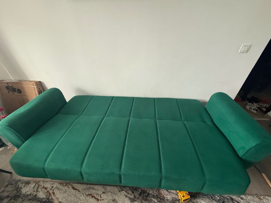 Canapea extensibila 215 cm verde smarald