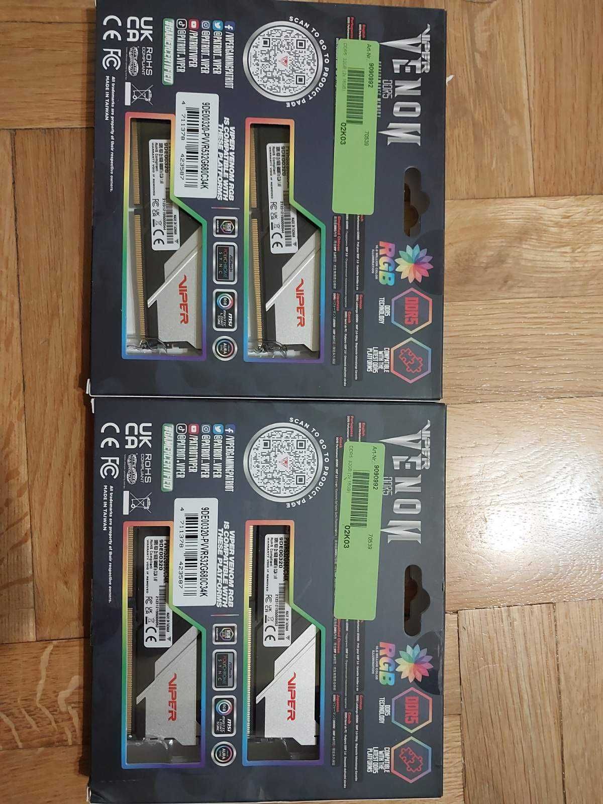 Чисто нови 32GB 6800Mhz CL34 Patriot Viper Venom RGB
