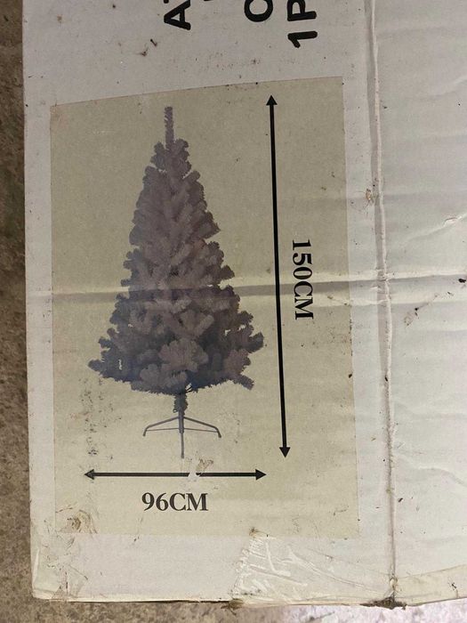 Бяла изкуствена коледна елха – 150 см висока