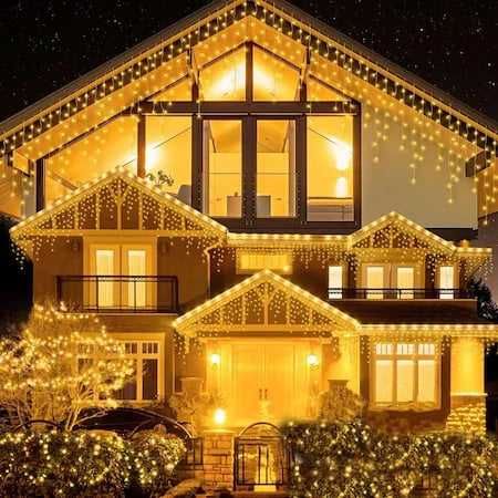 Instalatie perdea 910WW, alb cald cu fir gros,9m x 1m, Interconectabil