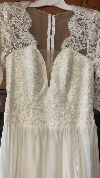Rochie mireasa dantela voal NOUA