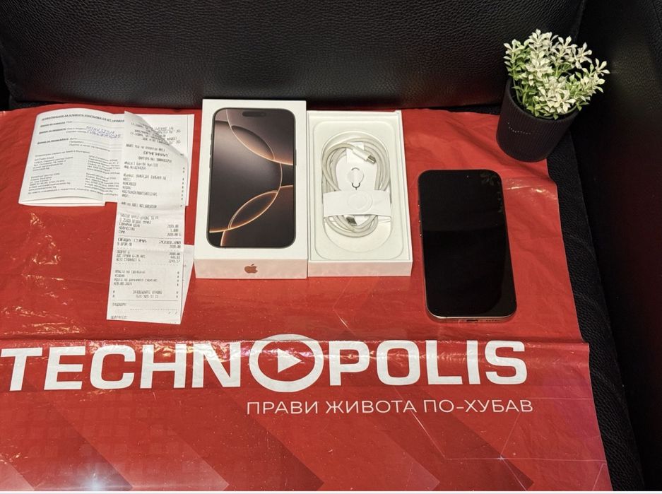 КАТО НОВ 256GB iPhone 16 Pro Technopolis Гаранция 2027 г. Desert