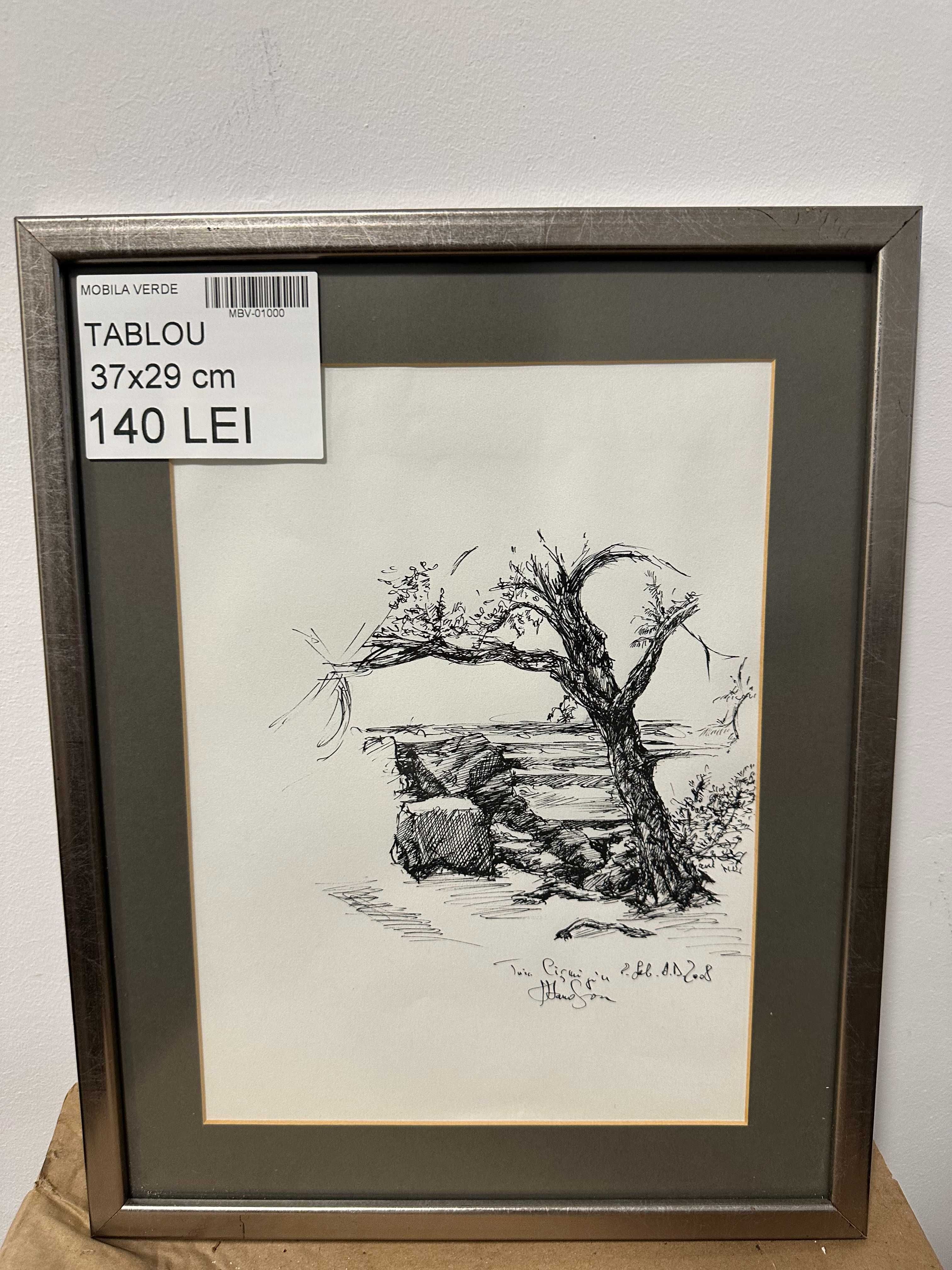 8 buc Tablou Vintage; Tablou cu rama; Tablou diverse picturi in creion
