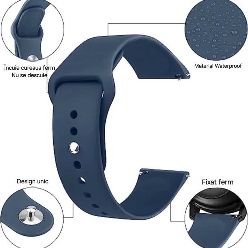 Curea silicon Apple Watch. Calitate top, moale&rezistentă. Deep Blue.