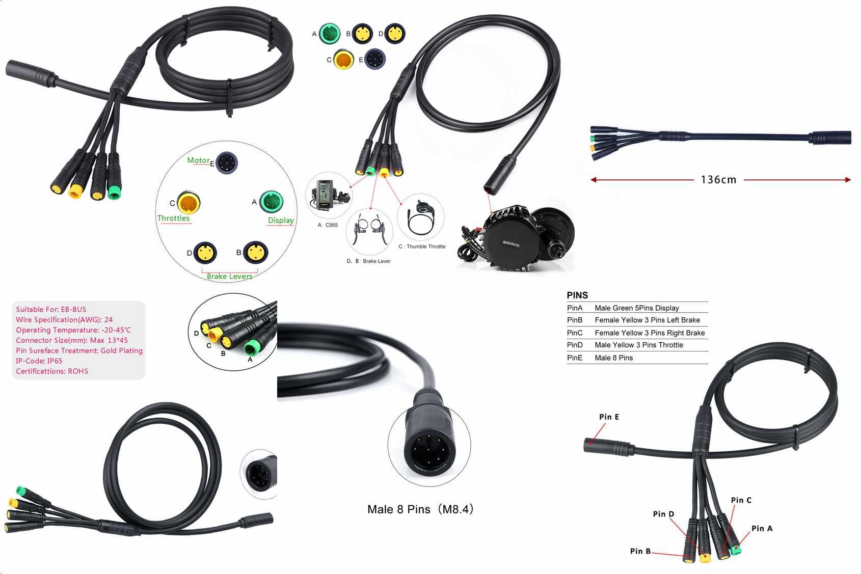 Cablu conecectare controler trotinete biciclete electrice. Nou!