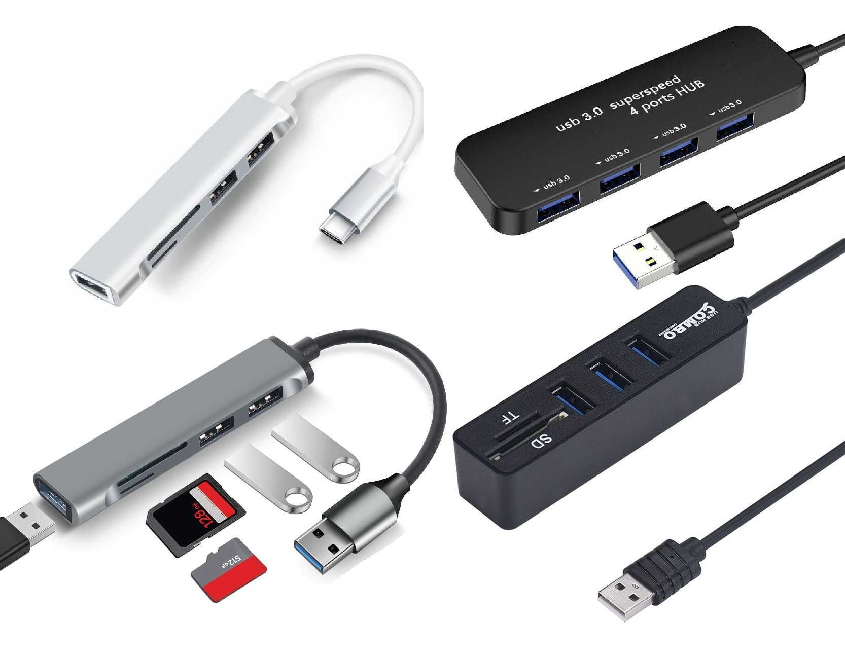 USB 3.0/USB-C расширитель портов 5в1 USB 3.0 + SD/TF для TV, Video