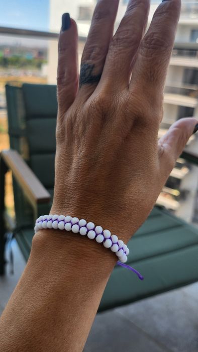 Set brățări ametist si onix alb