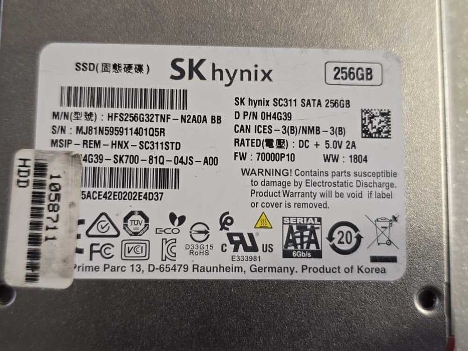Solid State Drive (SSD) SK Hynix SC311 256GB SATA 6.0Gb/s -teste reale