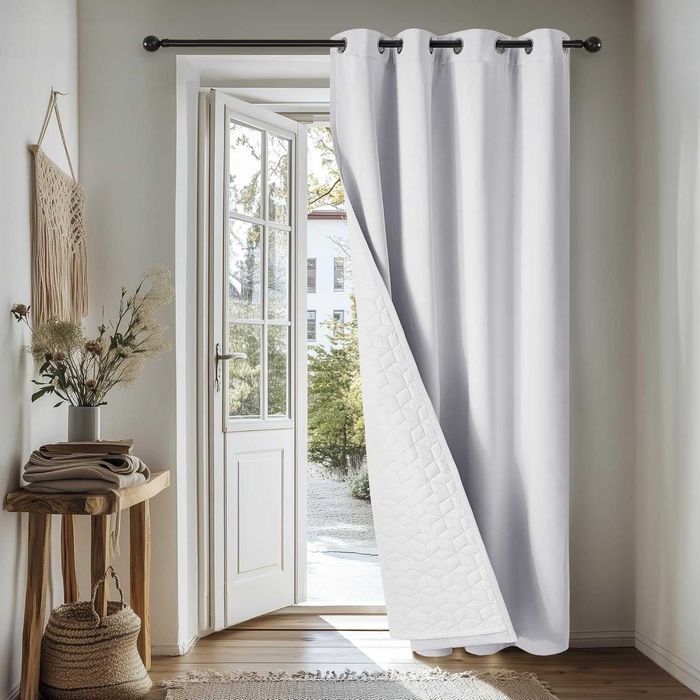 Perdea blackout Deconovo, groasa si termica, 100 x 200 cm, alba