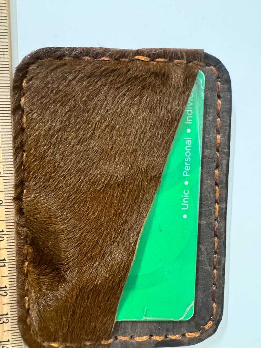 Portcard din blana naturala lucrat manual