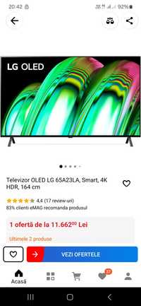 Tv Oled LG 65A23, 4k, 164 cm, model 2023, nou